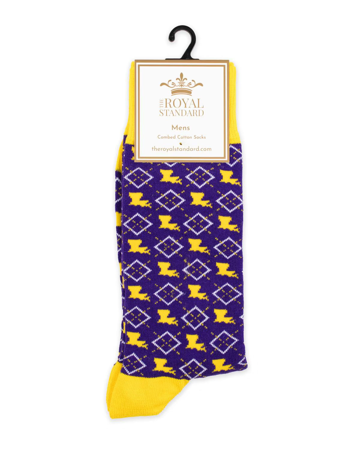 Men's Louisiana Diamond Socks - LSU Colors