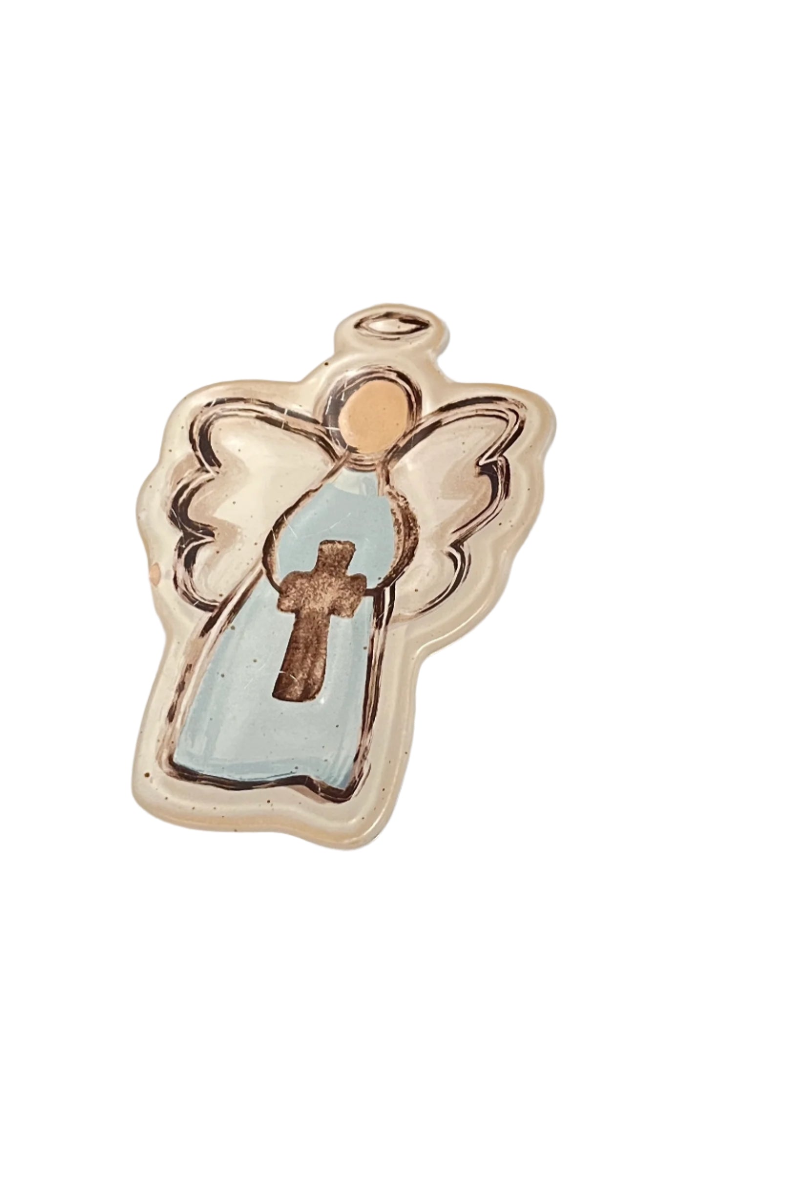 Angel with cross tidbit dish