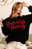 Game Day Long Sleeve Sweater Red/Black