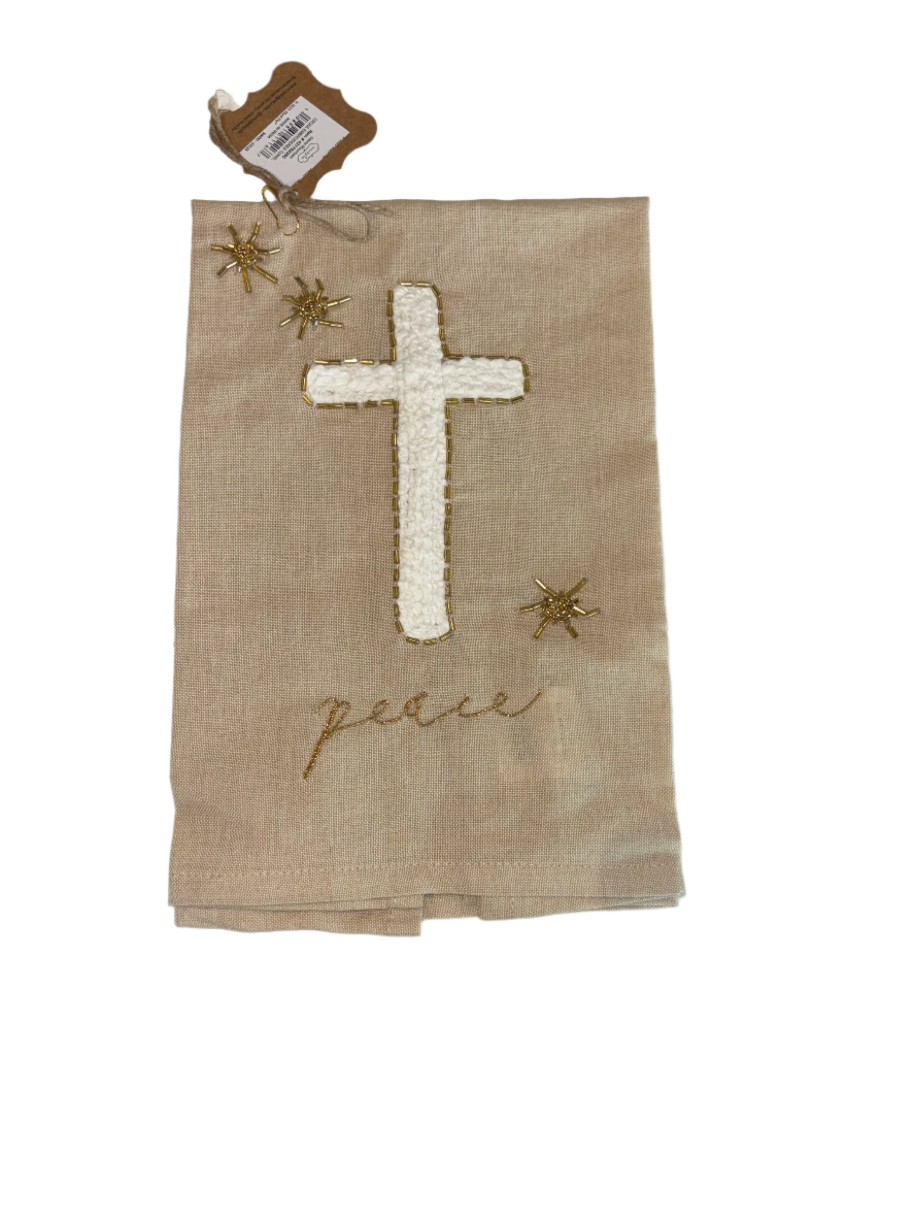 Cross Embroidered Tea Towel