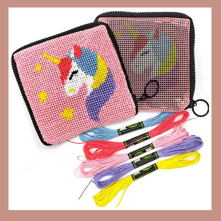 Needlepoint Wallet Kit – Unicorn