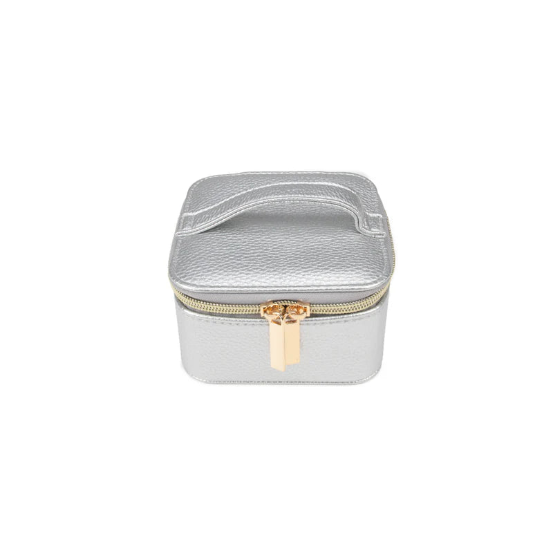 Leah Travel Jewelry Case with Pouch Silver