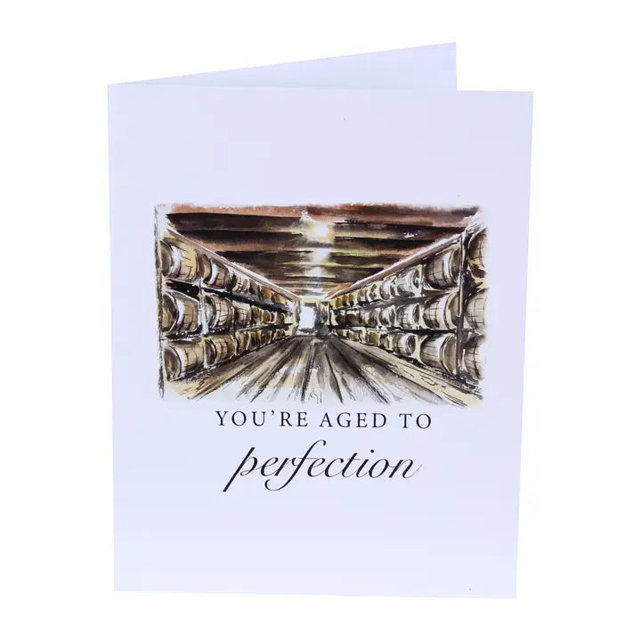 Aged To Perfection Funny Bourbon Greeting Card