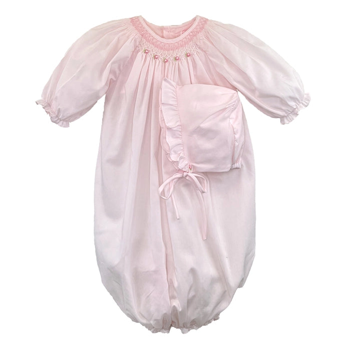 Bishop Smocked Heirloom Bag & Hat Pink