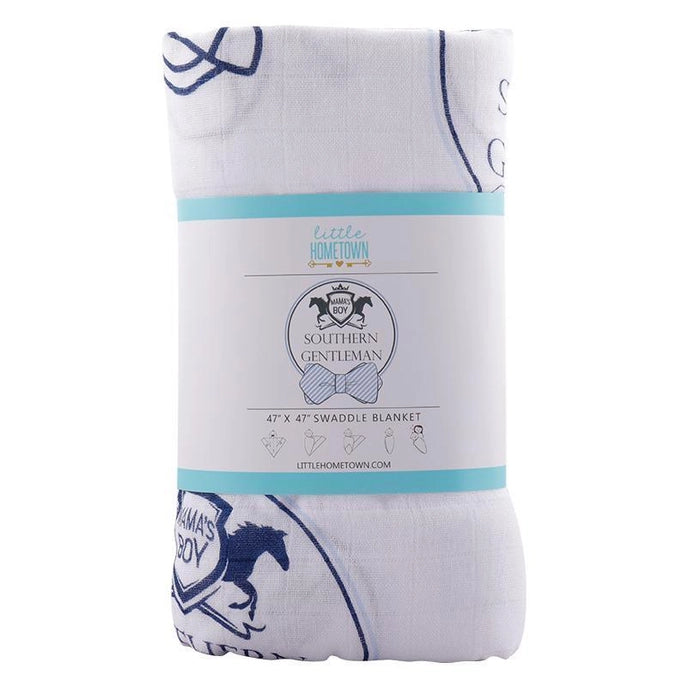 Southern Gentleman Boy Swaddle Blanket Muslin Bamboo Fiber