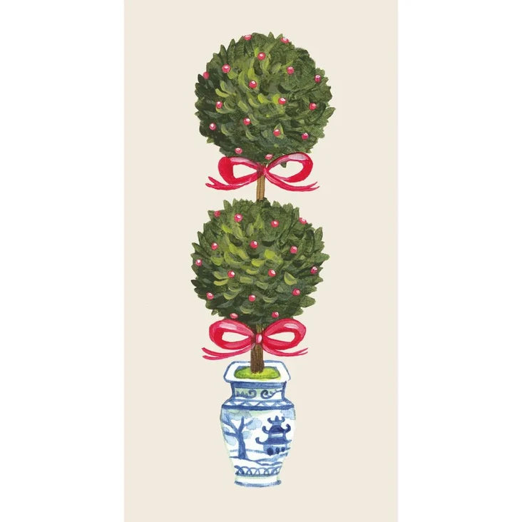 Holiday Topiary Guest Napkins - Pack of 16