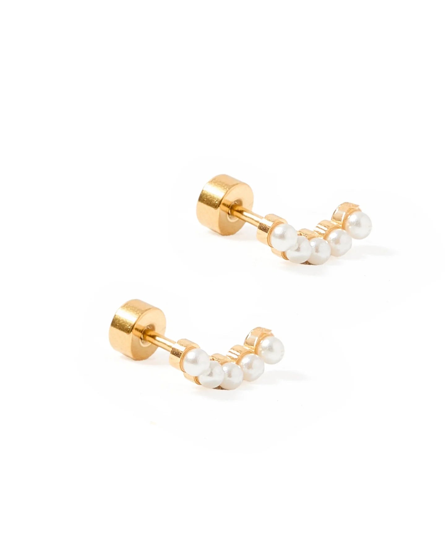 Linny Co Screwback Stud Earrings - Abigail Pearl