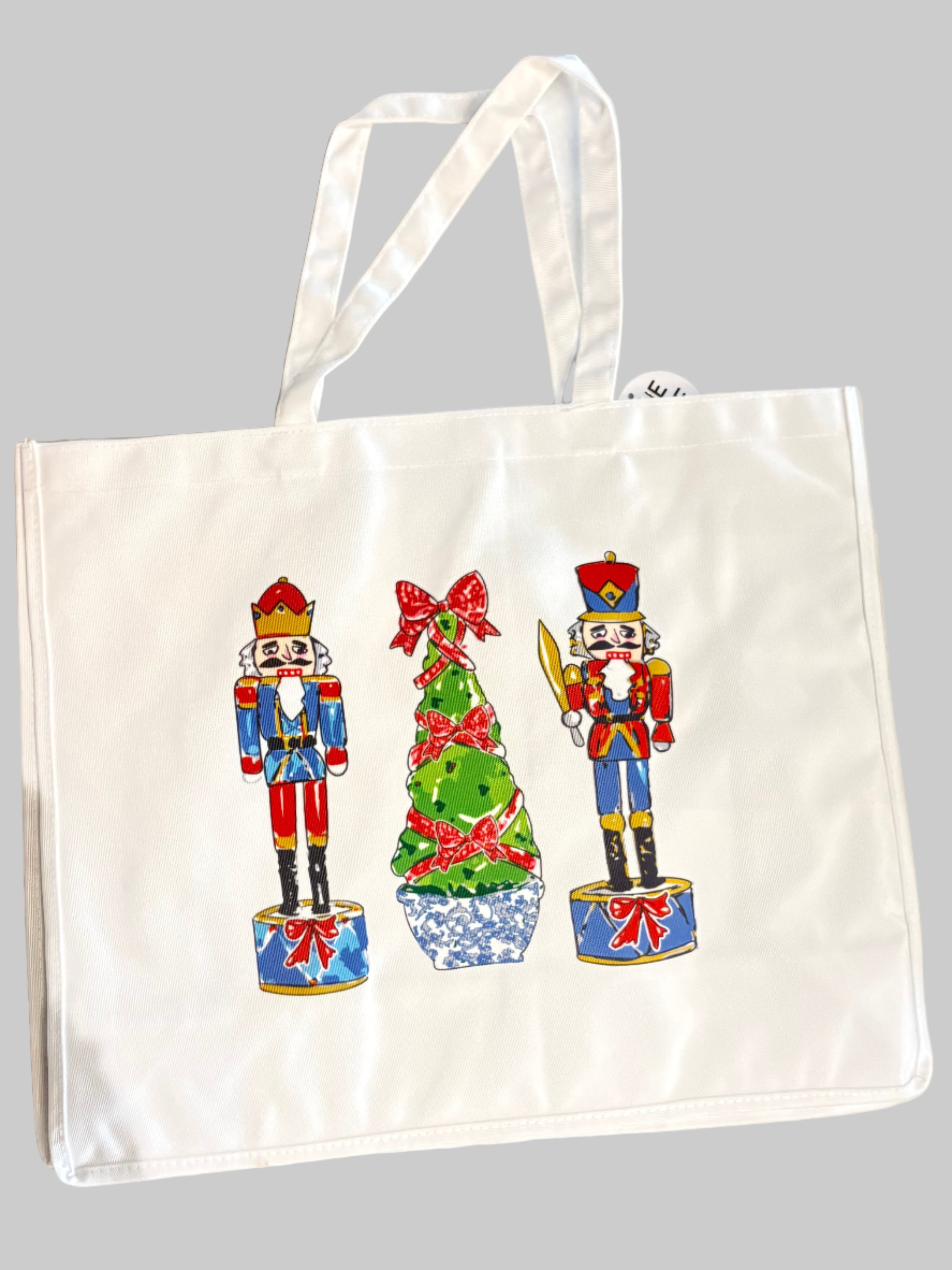Tote bag with decorative nutcrackers