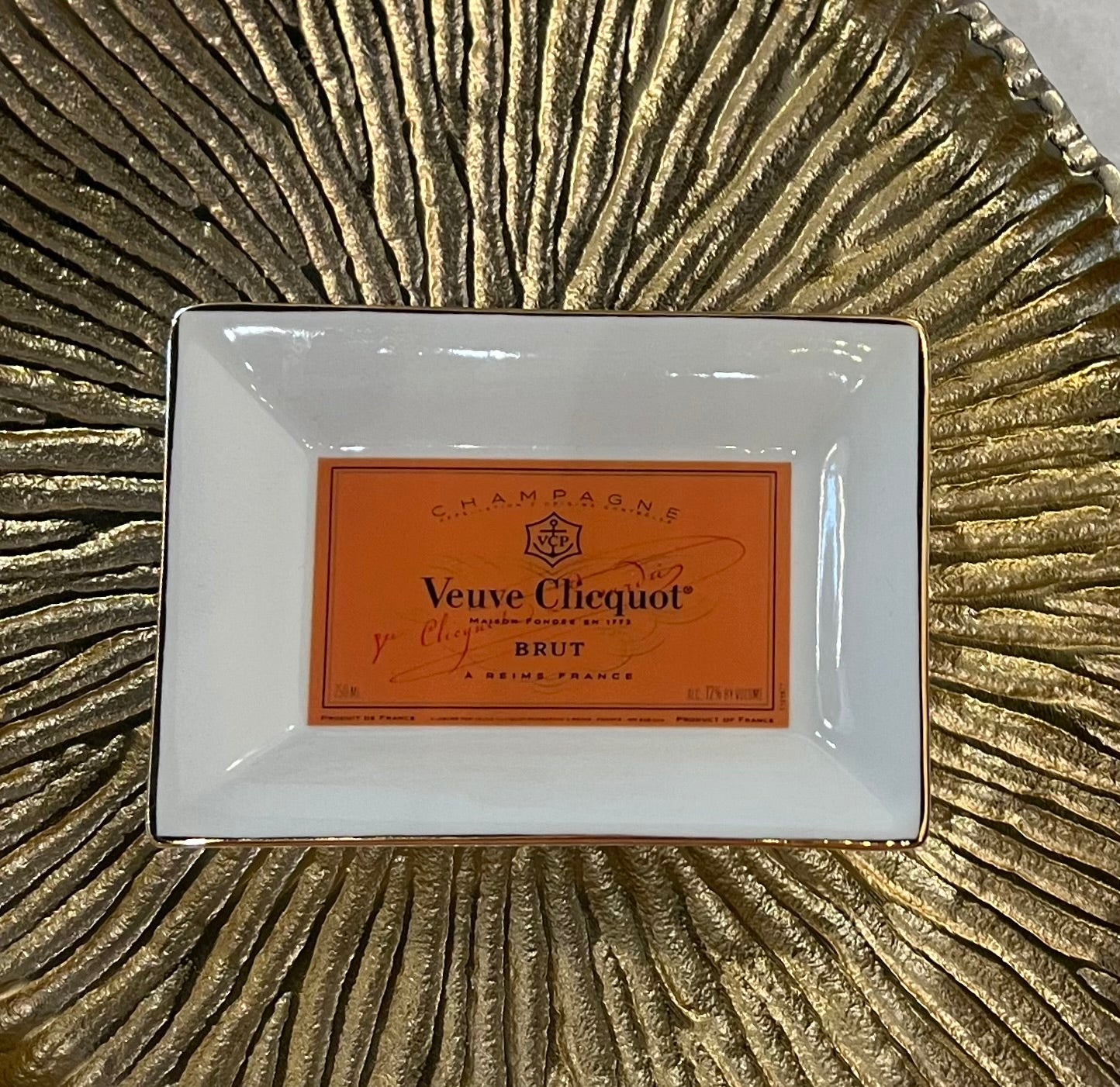 Champagne Label Trinket Tray - Brut