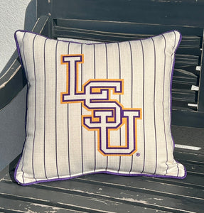 LSU Pinstripe Pillow
