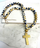 Blue & Gold Blessing Beads