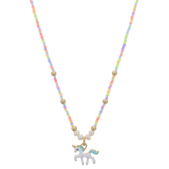 Kid's Beaded Unicorn Necklace
