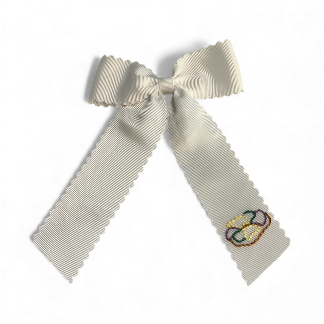 King Cake Embroidered Hairbow