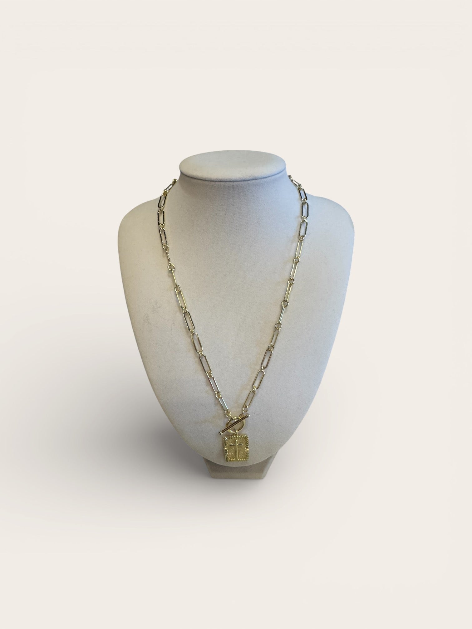 Gold Cross Charm Necklace