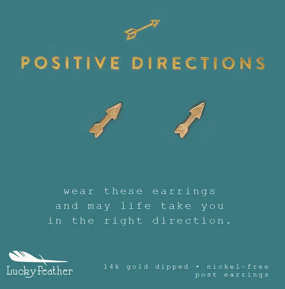New Moon Gold Earrings - Positive/Arrow
