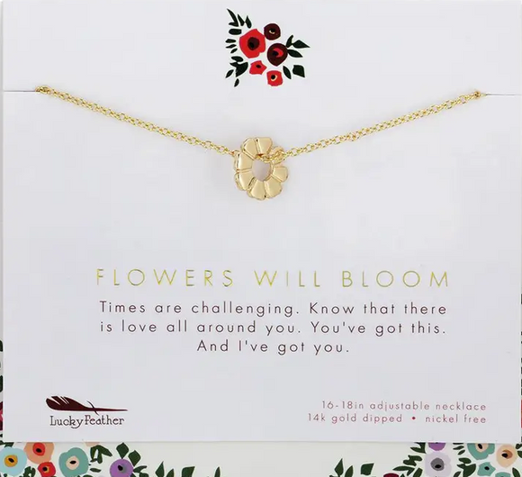 Flowers Will Bloom Necklace + Card/Envelope