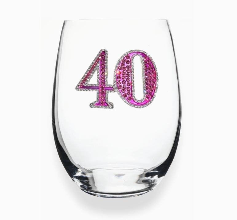 40th Birthday wine glass