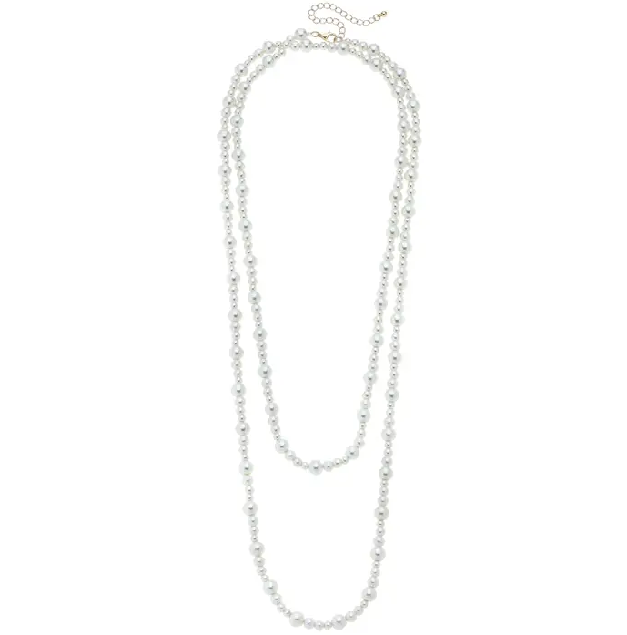 Ivey Multi Pearl 56" Opera Necklace in Ivory