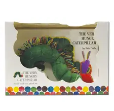 Book cover of 'The Very Hungry Caterpillar' with a colorful caterpillar illustration.