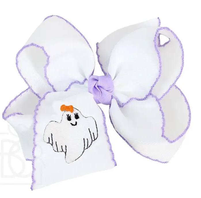 Embroidered Ghost Bow - Purple
