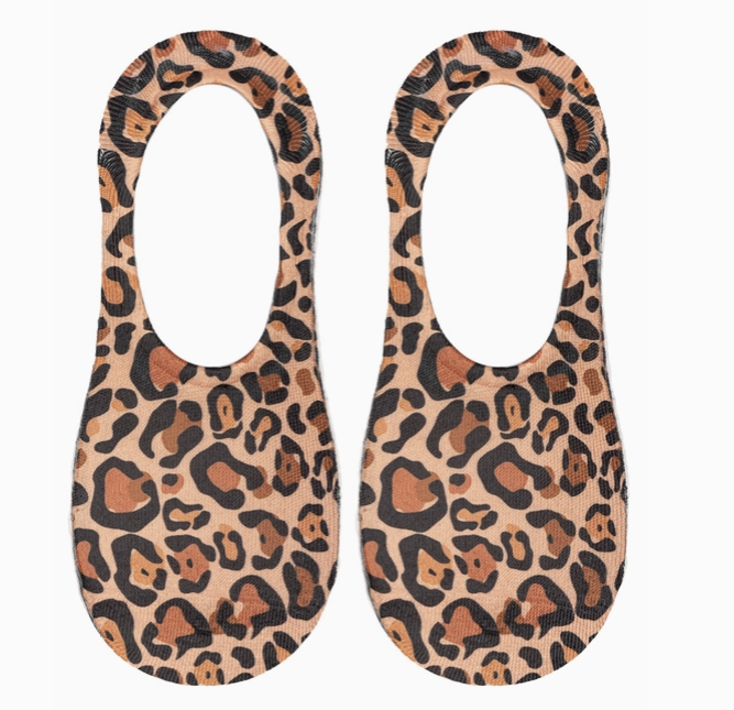 Leopard Print No Show Socks