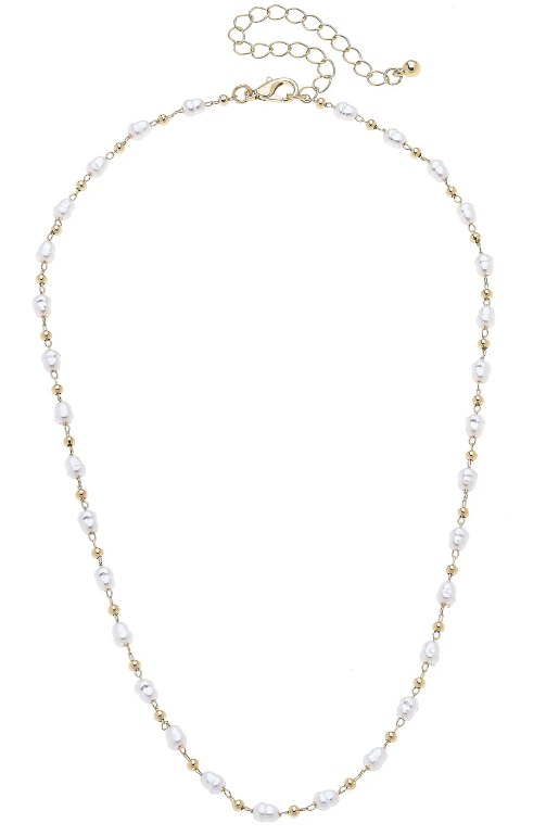 Aspen Delicate Pearl Layering Necklace in Ivory