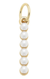 Pearl-Studded Letter Charm in Ivory
