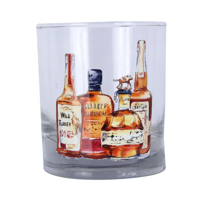 Bourbon Bottles V2 Rocks Glass