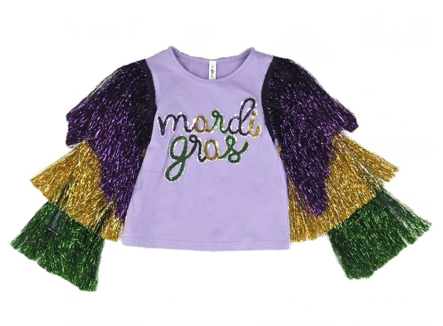 Mardi Gras Tinsel Fringe Shirt