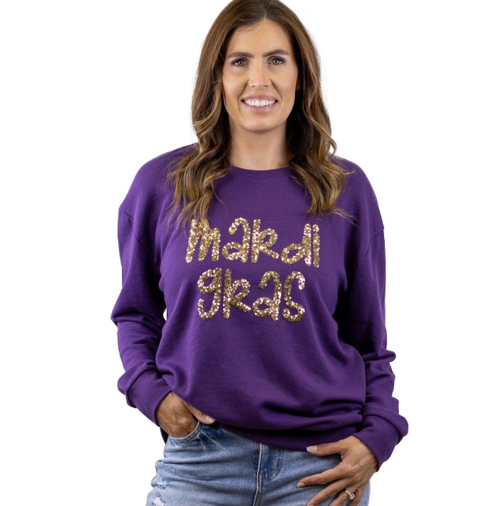 Mardi Gras Sequin Sweatshirt