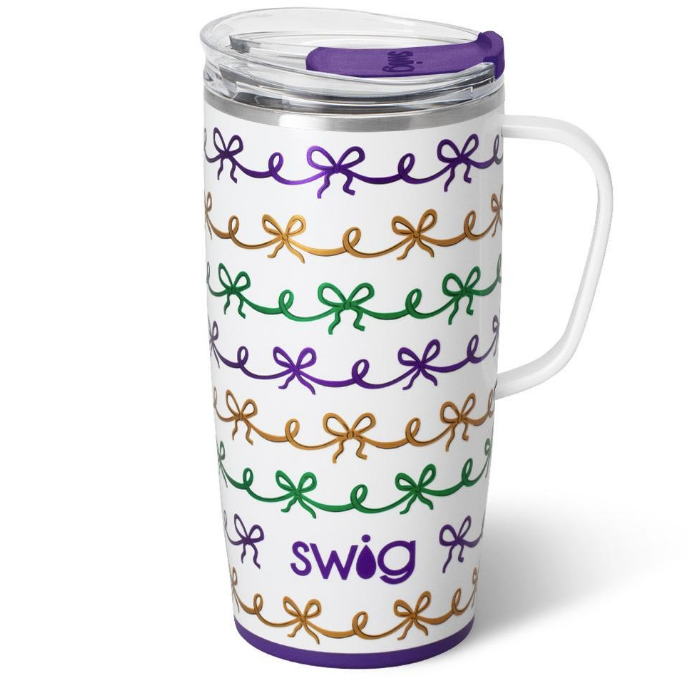 Mardi Gras Bows Travel Mug 22oz Swig