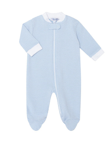 Blue Bubble Zipper Footie 0-3 Months