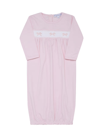 Bow Smocked Gown W/Hat 0-3 Month