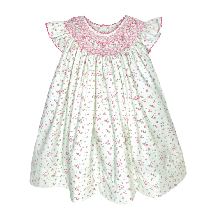 Mint Spring Floral Smocked Dress