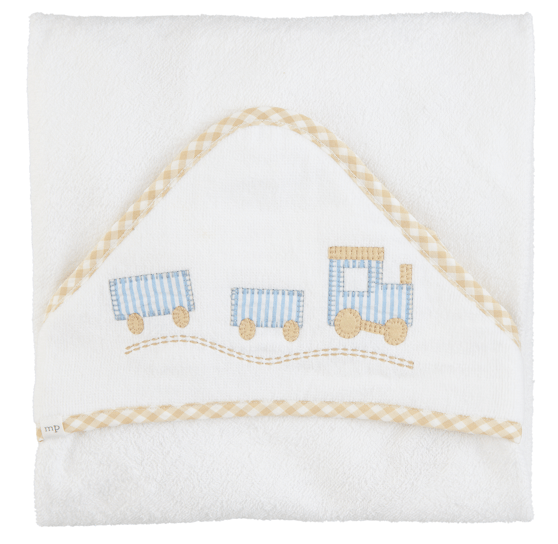 Train Applique Hooded Towel