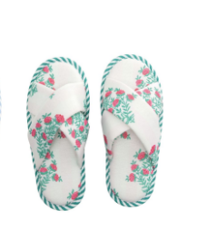 Pink Block Print Slippers
