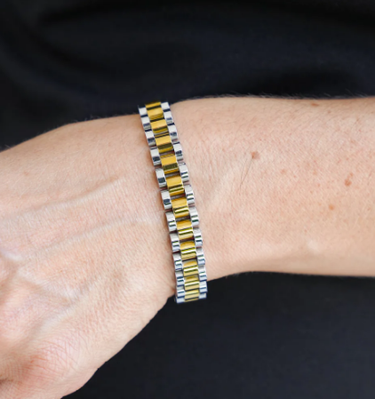 Two-tone Chain Watch Band Bracelet