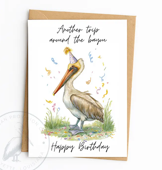 Party Pelican Birthday Greeting Card