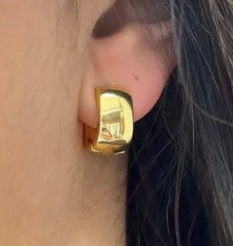 Wide Gold Huggies