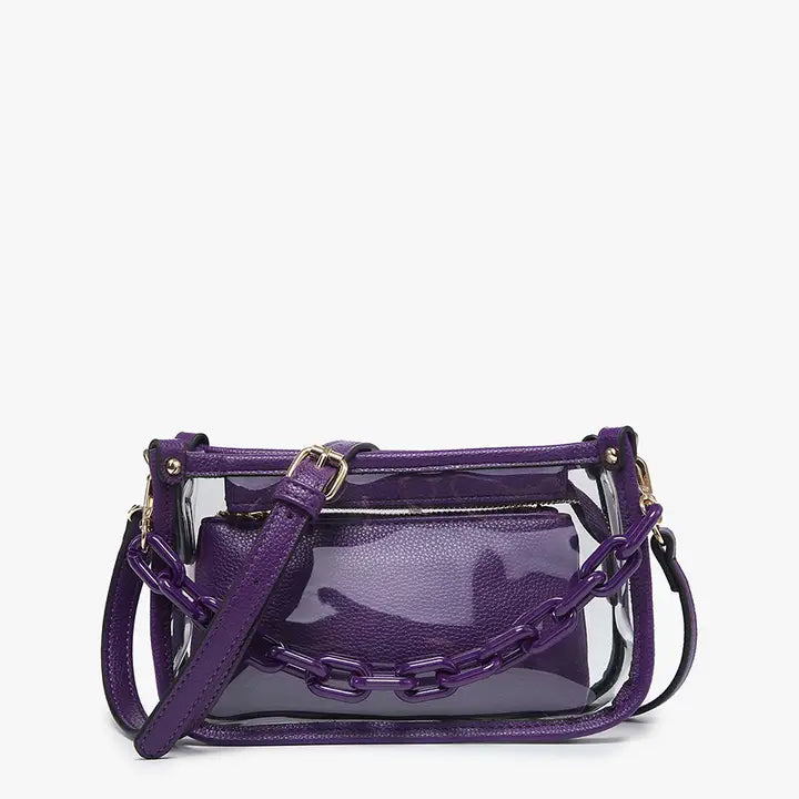 Jessica Stadium Clear Crossbody Bag Purple