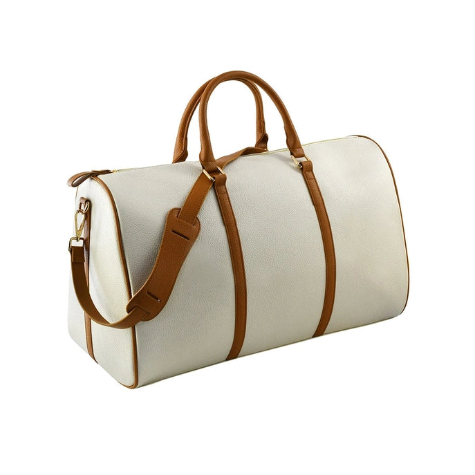 Charlotte Cream Leather Duffel Bag