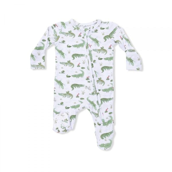 Crayon Alligator - 2 Way Zipper Footie
