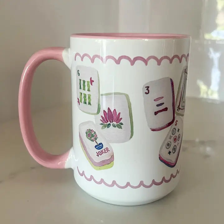Pink Mahjong Tiles Mug