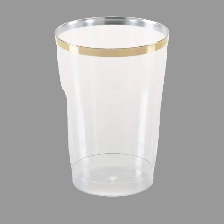 Gold Rim Clear Acrylic Cups