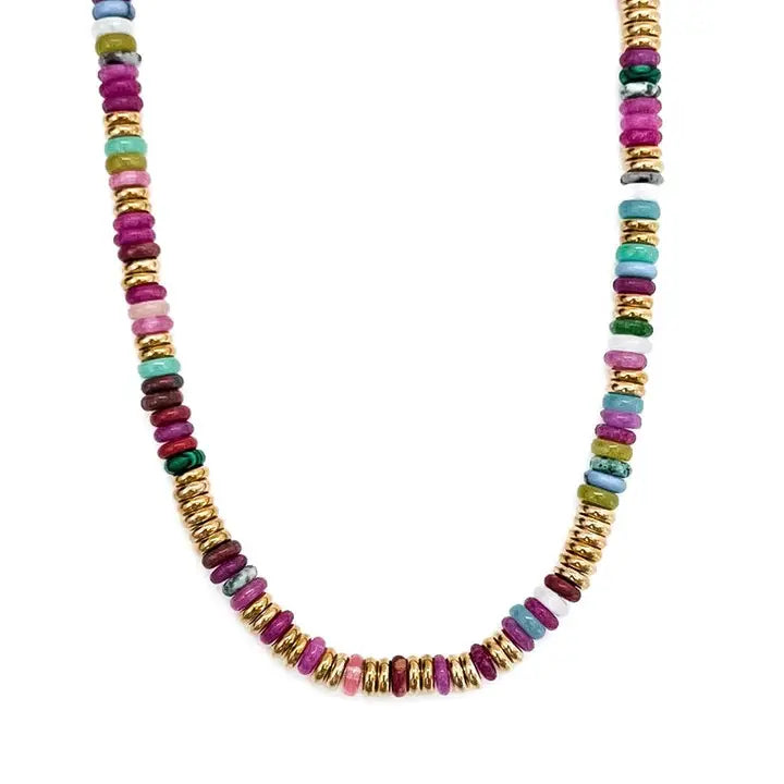 Joan Multi Color Beaded Stone Necklace