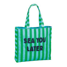 Green Embroidered Terry Cloth Tote