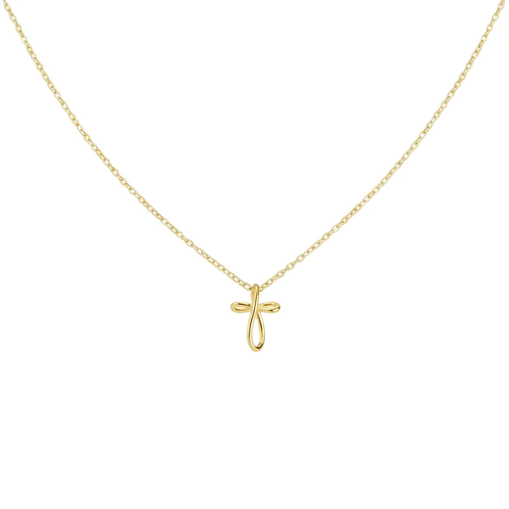 Aubrey Adele Infinite Gold Cross Necklace