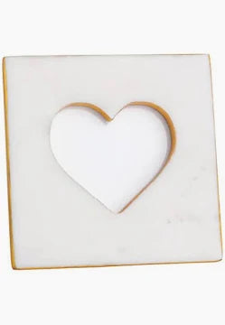 marble heart frame with gold trim