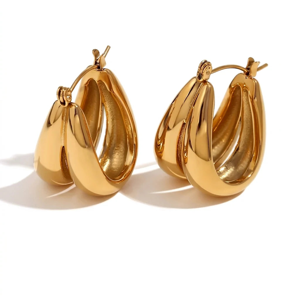 Aubrey Adele Sculptured Double Hoop