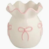 Dainty Bow Ruffle Bud Vase